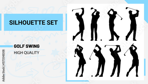 Unique and good quality Golf Swing silhouette set