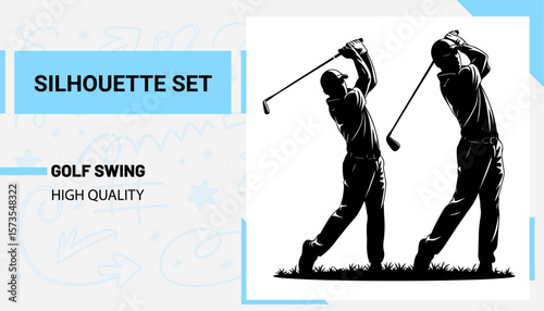 Unique and good quality Golf Swing silhouette set