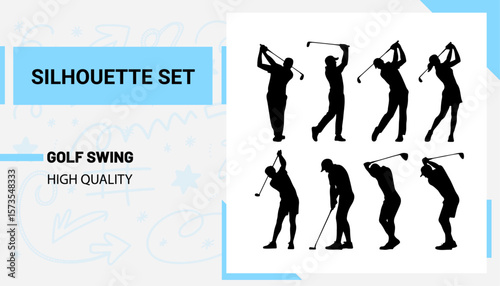 Unique and good quality Golf Swing silhouette set
