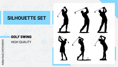 Unique and good quality Golf Swing silhouette set