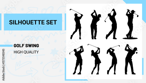 Unique and good quality Golf Swing silhouette set