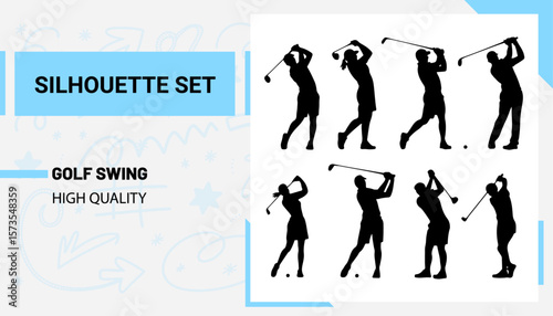 Unique and good quality Golf Swing silhouette set