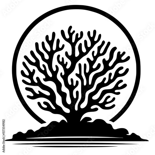 Coral reef silhouette
