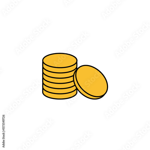 Coins Symbol Gold Flat Icon Clear Finance Design