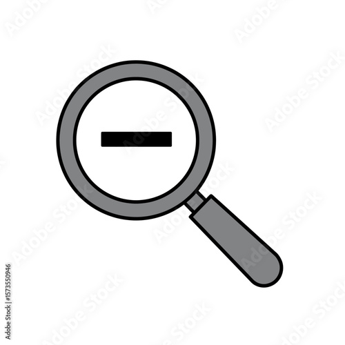 Magnifying Glass Minus Symbol Grey Flat Icon Clear Zoom Out Design
