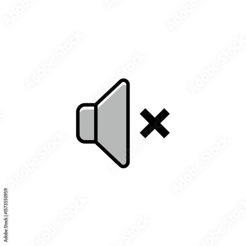Speaker Mute Symbol Grey Flat Icon Clear Volume Off Design