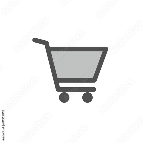 Cart Symbol Grey Simple Flat Icon Clear E-commerce Design