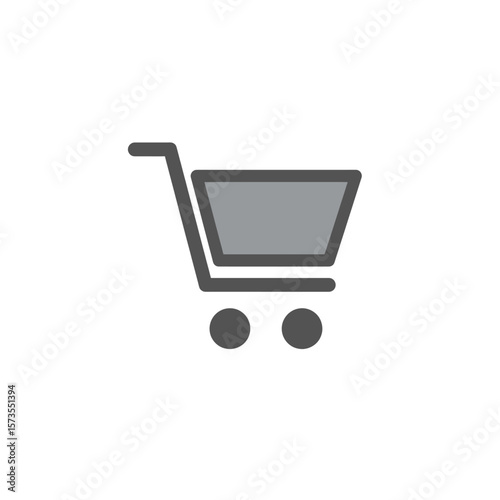 Shopping Cart Icon Grey Bold Black Outline Simple Design