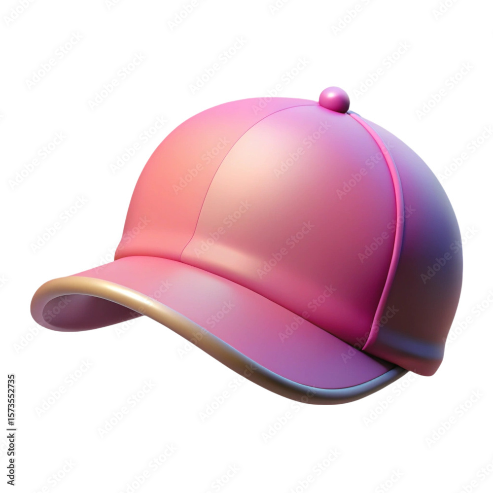 Fototapeta premium 3d rendered pink baseball cap isolated against a black background for stylish designs