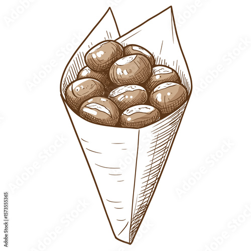 Roasted chestnuts in a paper cone representing Fall Aesthetic  
