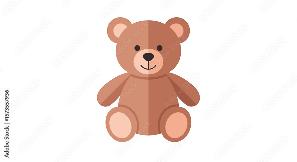 Fototapeta premium Adorable Brown Teddy Bear Illustration Flat Design