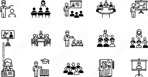 vector set of School days. Pictogram icon set. School children.
