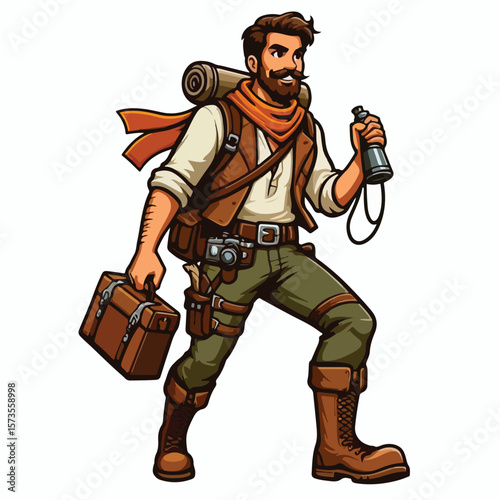 vector full body image of an adventurer