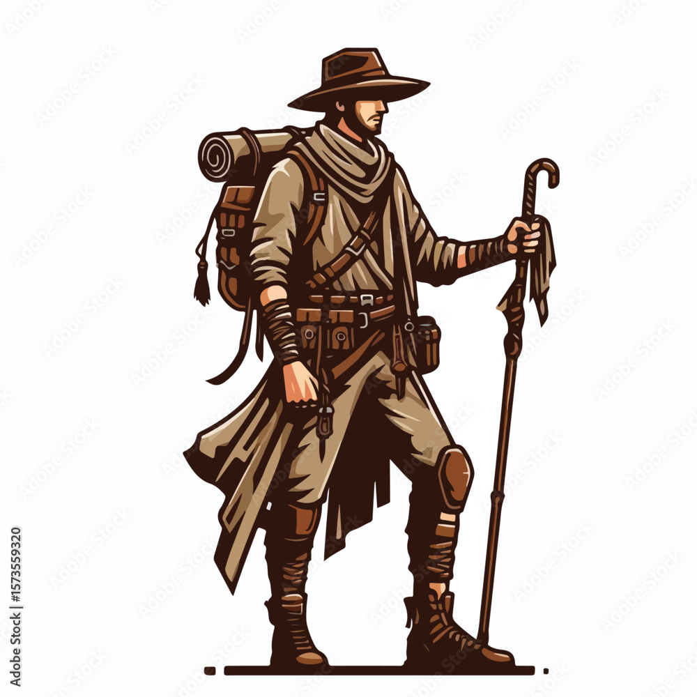Obraz premium vector full body image of an adventurer