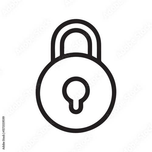 Black padlock icon with keyhole security protection