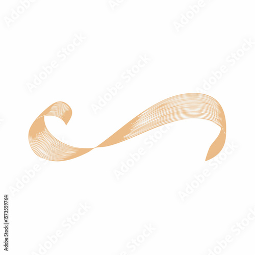 Wooden and golden ribbon bracelets on white background isolated for design use