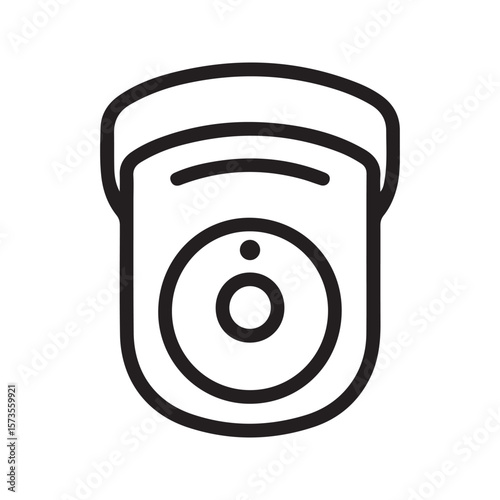 Security camera lens with concentric circles and indicator surveillance observation