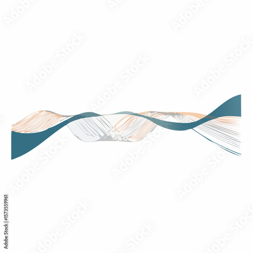 strands of ribbon that unravel lengthwise isolated for your design template