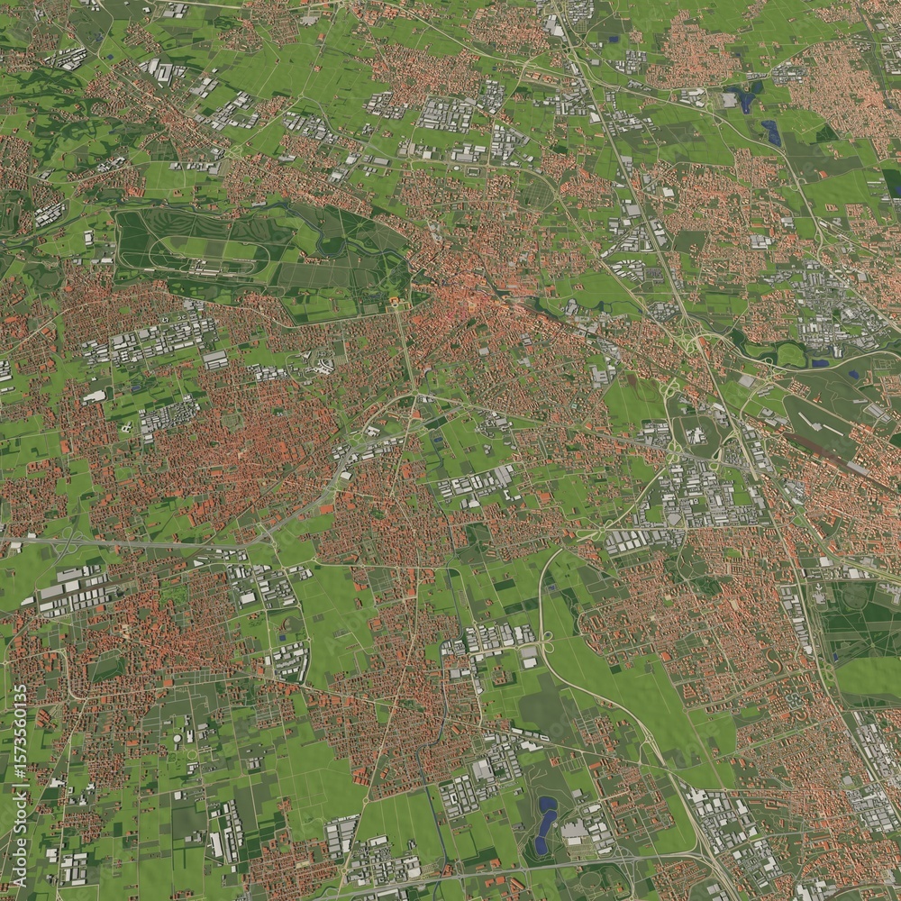 Fototapeta premium 3D illustration of city and urban in Monza Italy