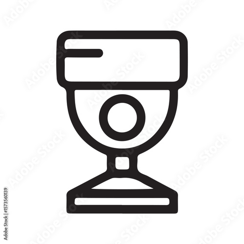 Black security camera icon on white background surveillance monitoring