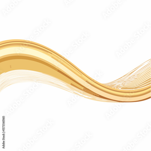 Wooden and golden ribbon bracelets on white background isolated for design use