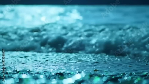 Surreal Ocean of Molten Glass Waves, Abstract AI Animation, Looping Background

