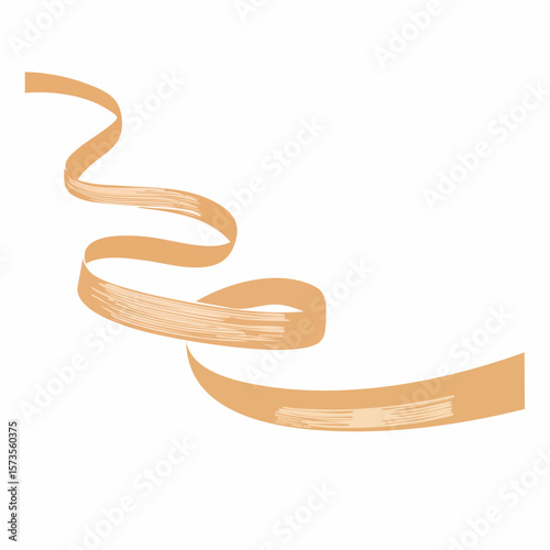 Wooden and golden ribbon bracelets on white background isolated for design use