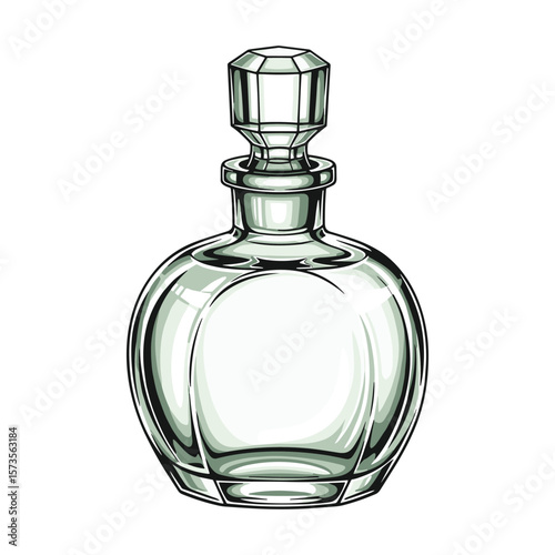 Elegant Glass Decanter Illustration for Luxury Brand Design and Product Visualization projects