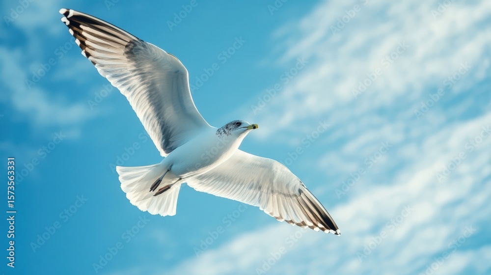 Obraz premium Image of seagull is flying, Seagull background.