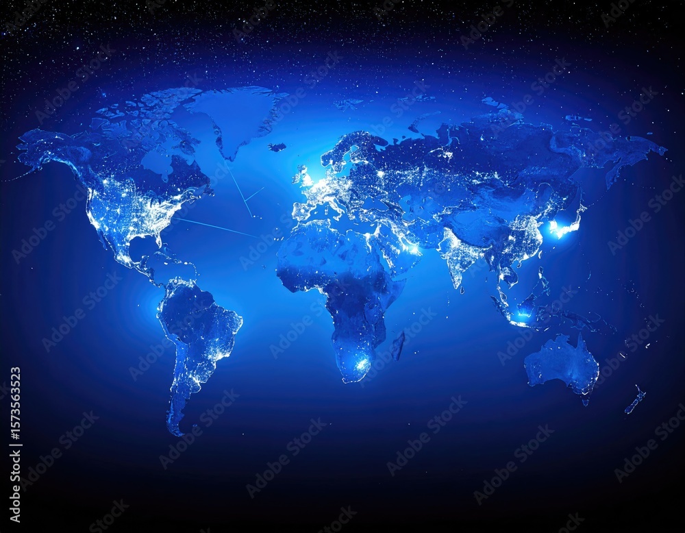 Obraz premium Global lights map