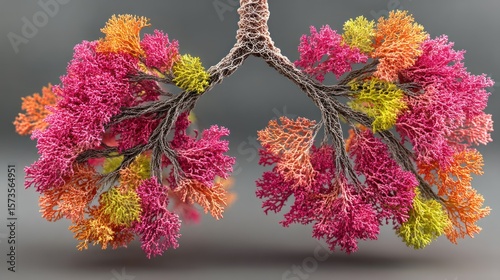 The Breath of Life: A Colorful Representation of the Human Lungs