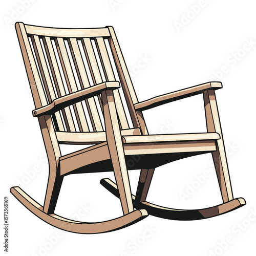 Comfortable Rocking Chair Illustration, Wooden Furniture for Relaxation and Cozy Home Decor