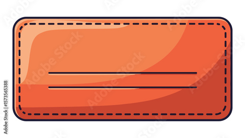 Stylish orange business card mockup with stitched border and space for branding and text