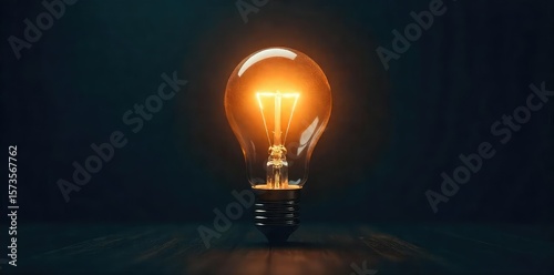 Bright Light Bulb Illuminating Darkness  A Symbol of Innovation and Creative Business Solutions