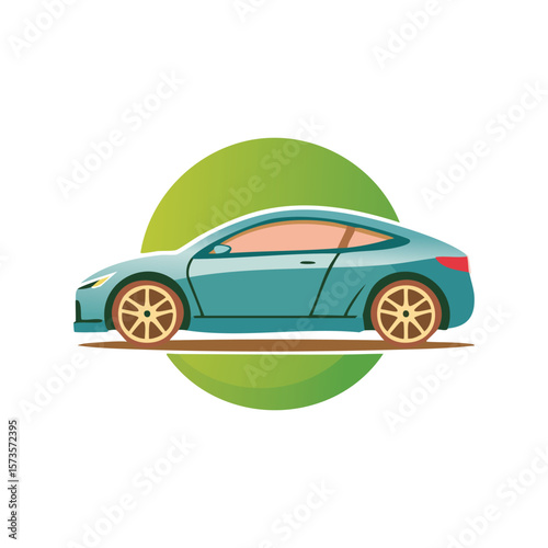 Simple Illustration logo Hybrid Car