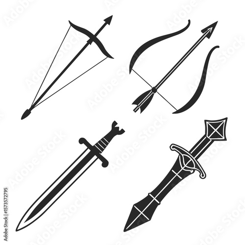 Bows and arrows and swords and daggers weapon
