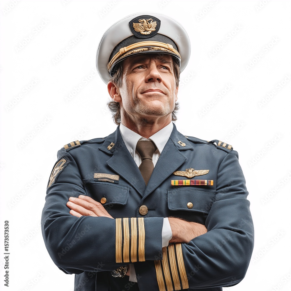 Heroic Military Pilot in Uniform with Confident Pose. Aviation Authority and Leadership Portrait Heroic Military Pilot in Uniform with Confident Pose. Aviation Authority and Leadership Portrait