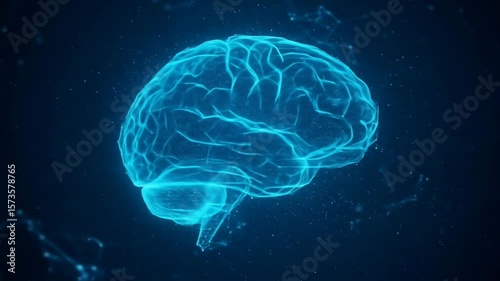 Digital Brain: Glowing Neural Network and Artificial Intelligence Concept Animation