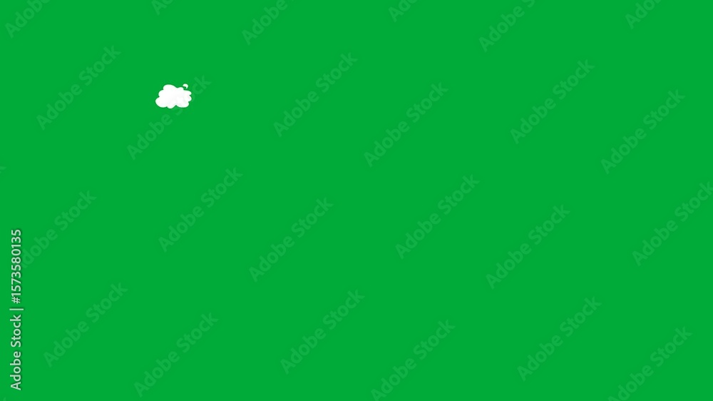 An apple logo on a green background and image of with white clouds square in the middle shapes circle flower screen green screen animated chromakey background figure depth cartoonish