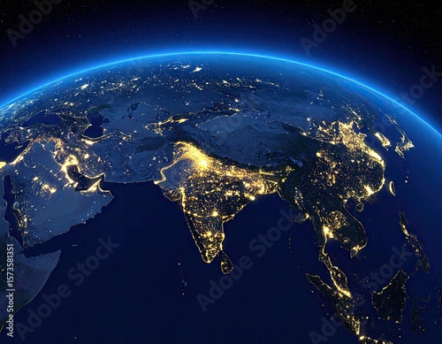Earth at night, city lights (1)