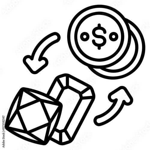 Jewelry Investment vector icon. Jewelry icon line style. perfect use for logo, presentation, website, and more. modern icon design outline style