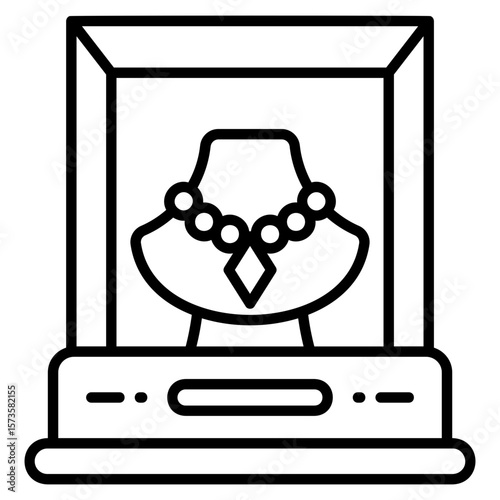 Jewels In The Display Case vector icon. Jewelry icon line style. perfect use for logo, presentation, website, and more. modern icon design outline style