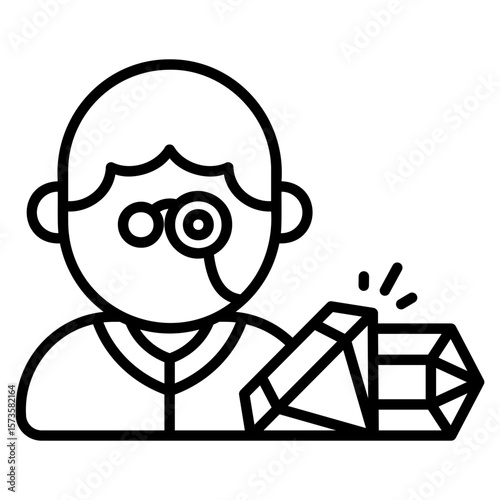 Male Jeweler Avatar vector icon. Jewelry icon line style. perfect use for logo, presentation, website, and more. modern icon design outline style