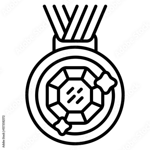 Jewelry Medal vector icon. Jewelry icon line style. perfect use for logo, presentation, website, and more. modern icon design outline style