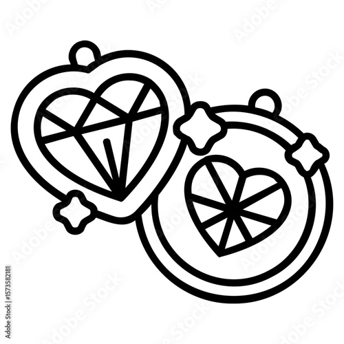 Jewelry Love Badge vector icon. Jewelry icon line style. perfect use for logo, presentation, website, and more. modern icon design outline style