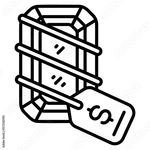 Discount Tag Price Of Diamond vector icon. Jewelry icon line style. perfect use for logo, presentation, website, and more. modern icon design outline style