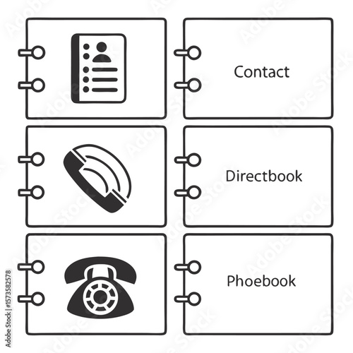 Contact management icons set