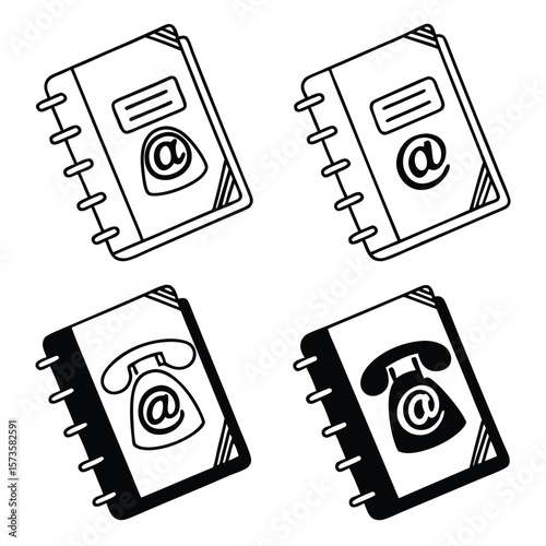 Contact management notebook icons