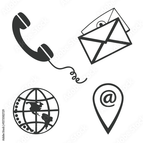 Contact us icons illustration