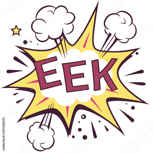 Eek comic book explosion graphic